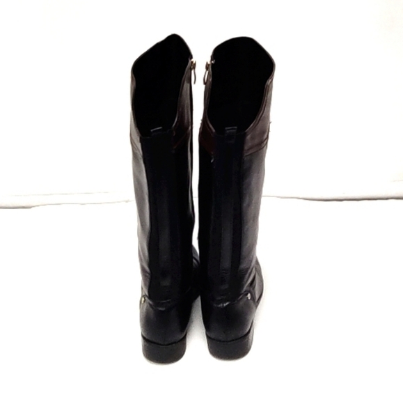 Liz Claiborne woman's black and brown knee high trendy riding boots Size: 8M - Picture 4 of 6